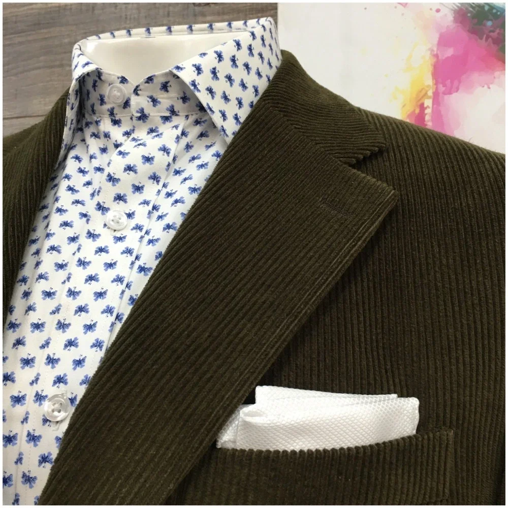 FACONNABLE Mens  Corduroy Blazer Sport Coat Casual Jacket Size‎ 42L Classic Suit